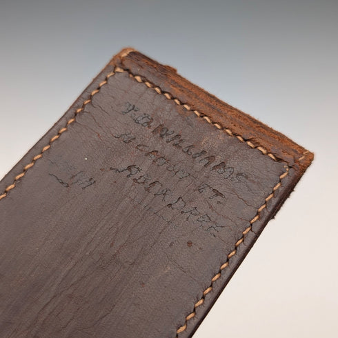 【On Hold】Antique Brass & Boxwood Barrel Measure with Leather Case